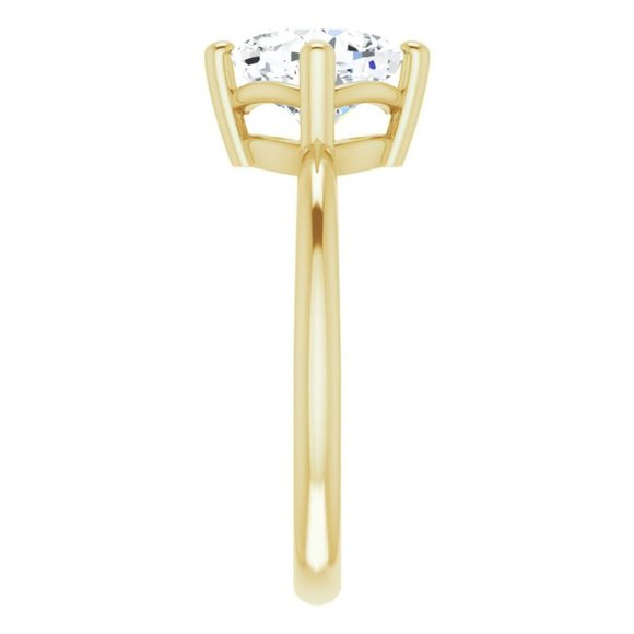 3.5Carat -9.0mm Kite-Set Cushion Moissanite Solitaire Ring - Picture 9 of 15